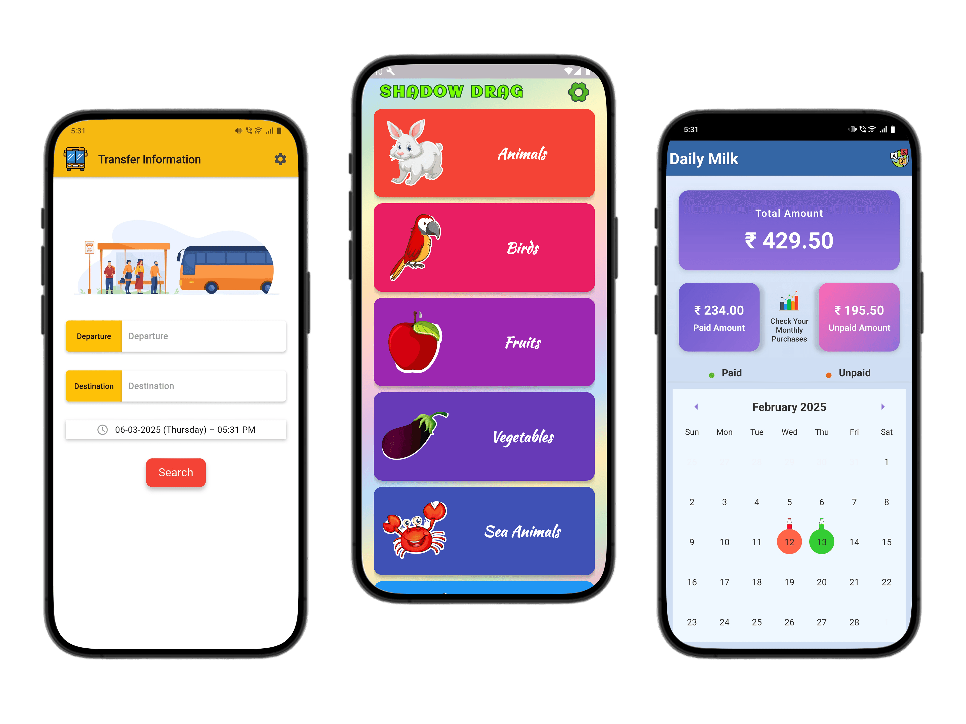 Mobile app screen 1